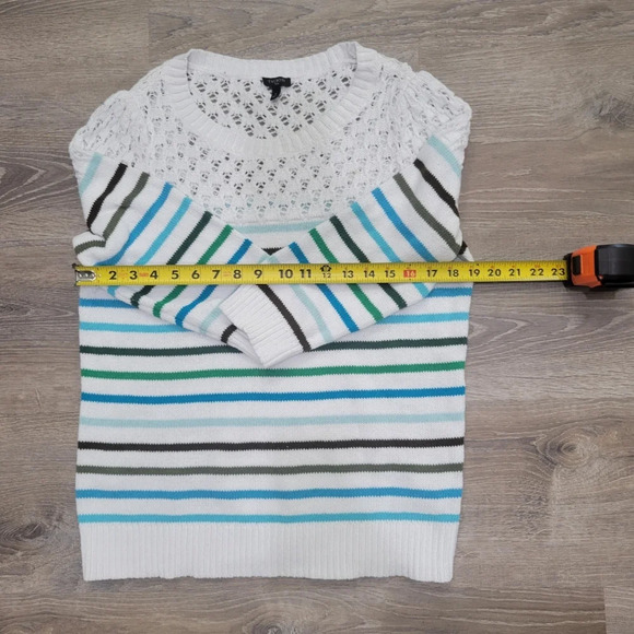 Talbots Women's‎ Size X 3/4 Sleeve striped sweater, lightweight Beachy - Picture 1 of 4
